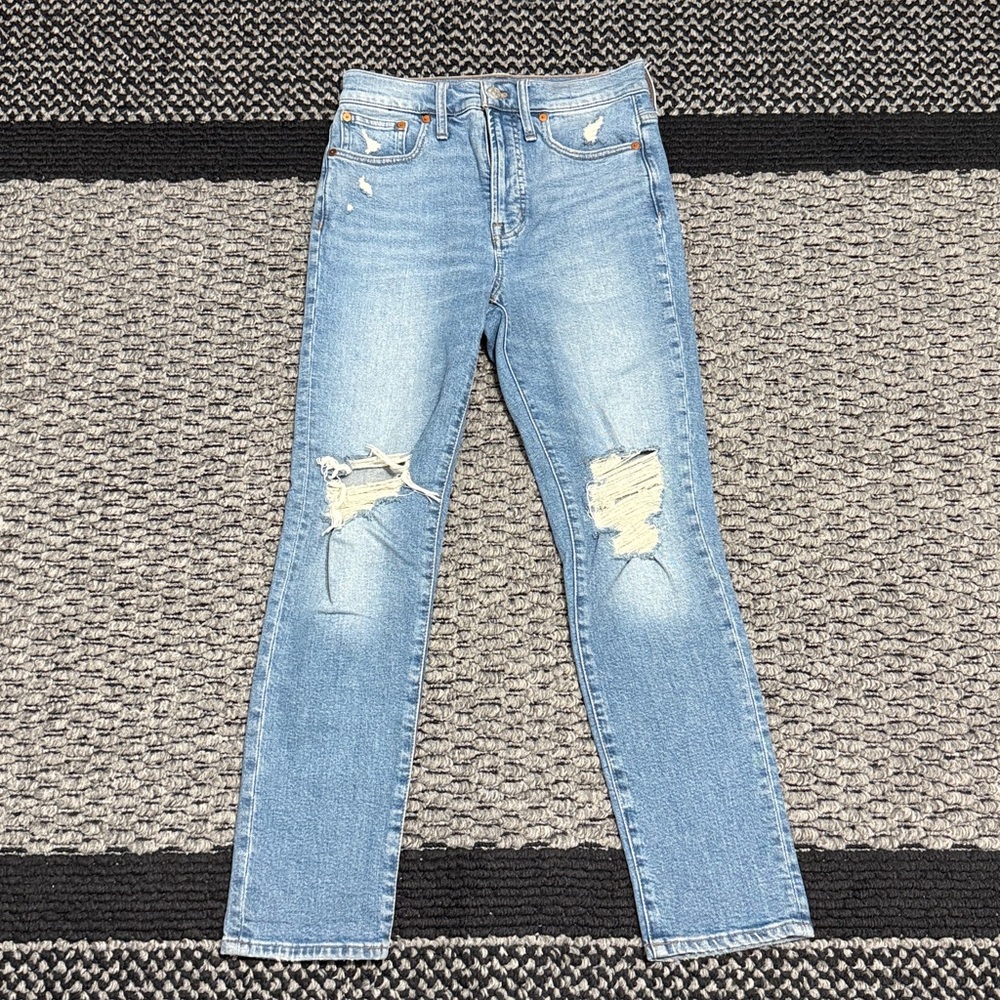 Madewell Perfect Vintage Jean Women’s 25 High Rise Distressed Straight Leg Denim